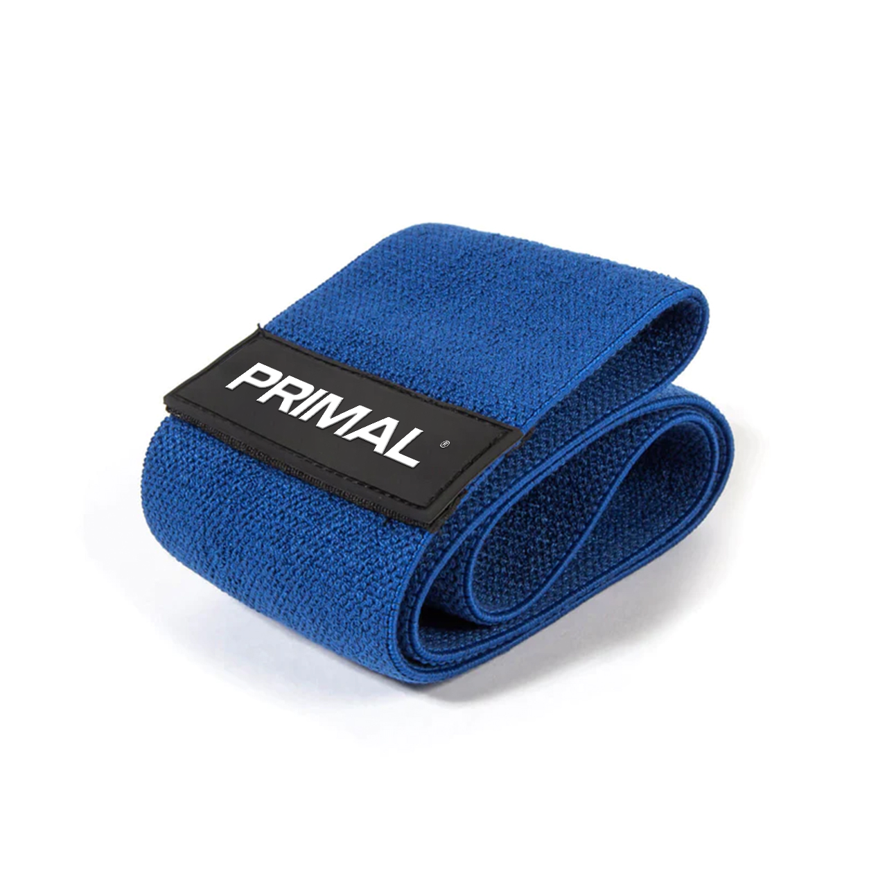 A blue material glute band.