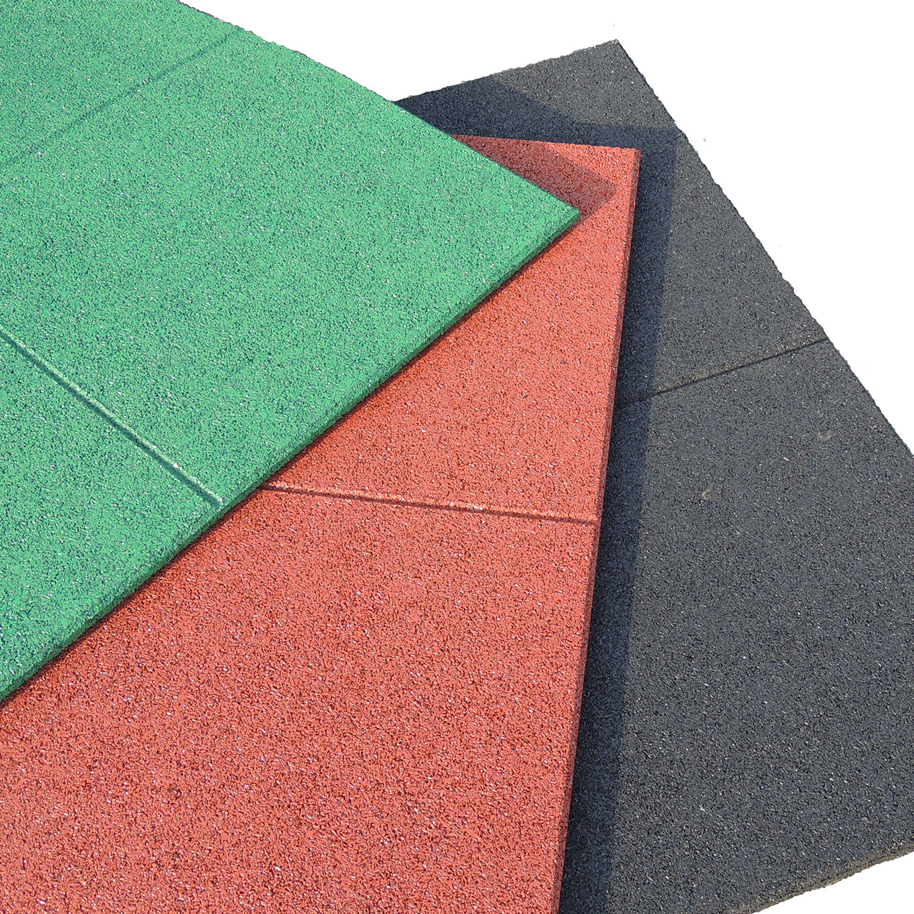 Green, red & black commercial gym flooring mats.