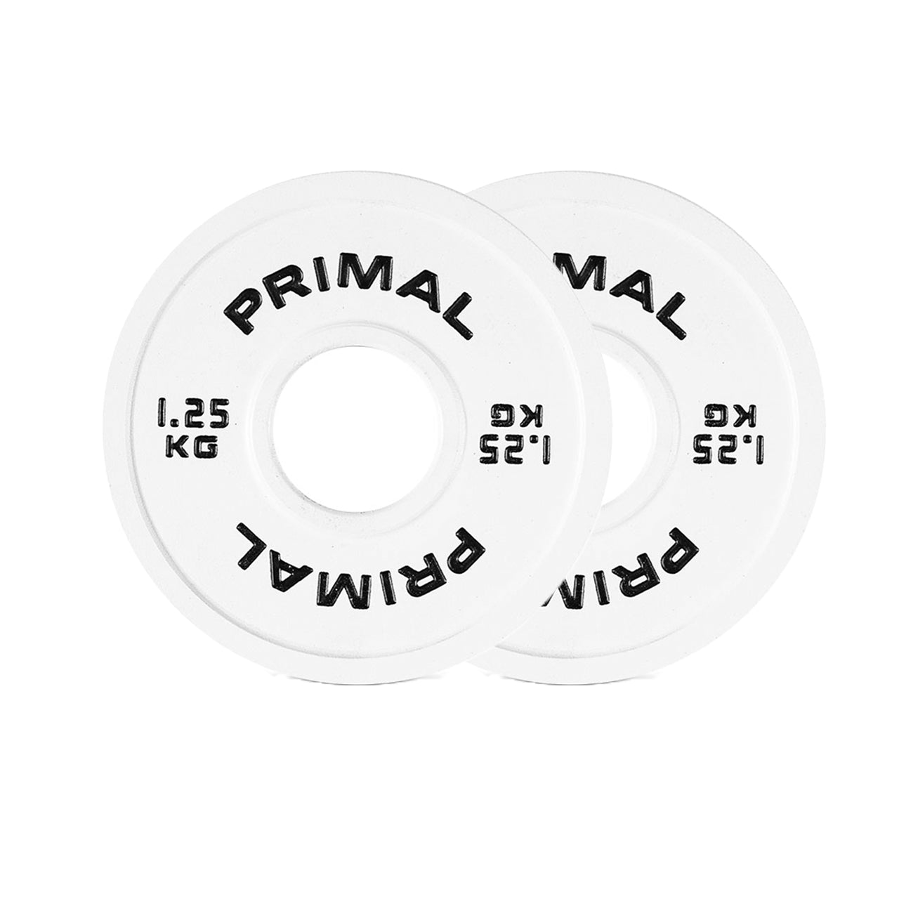 Close up view of a 1.25kg pair of calibrated weight plates.