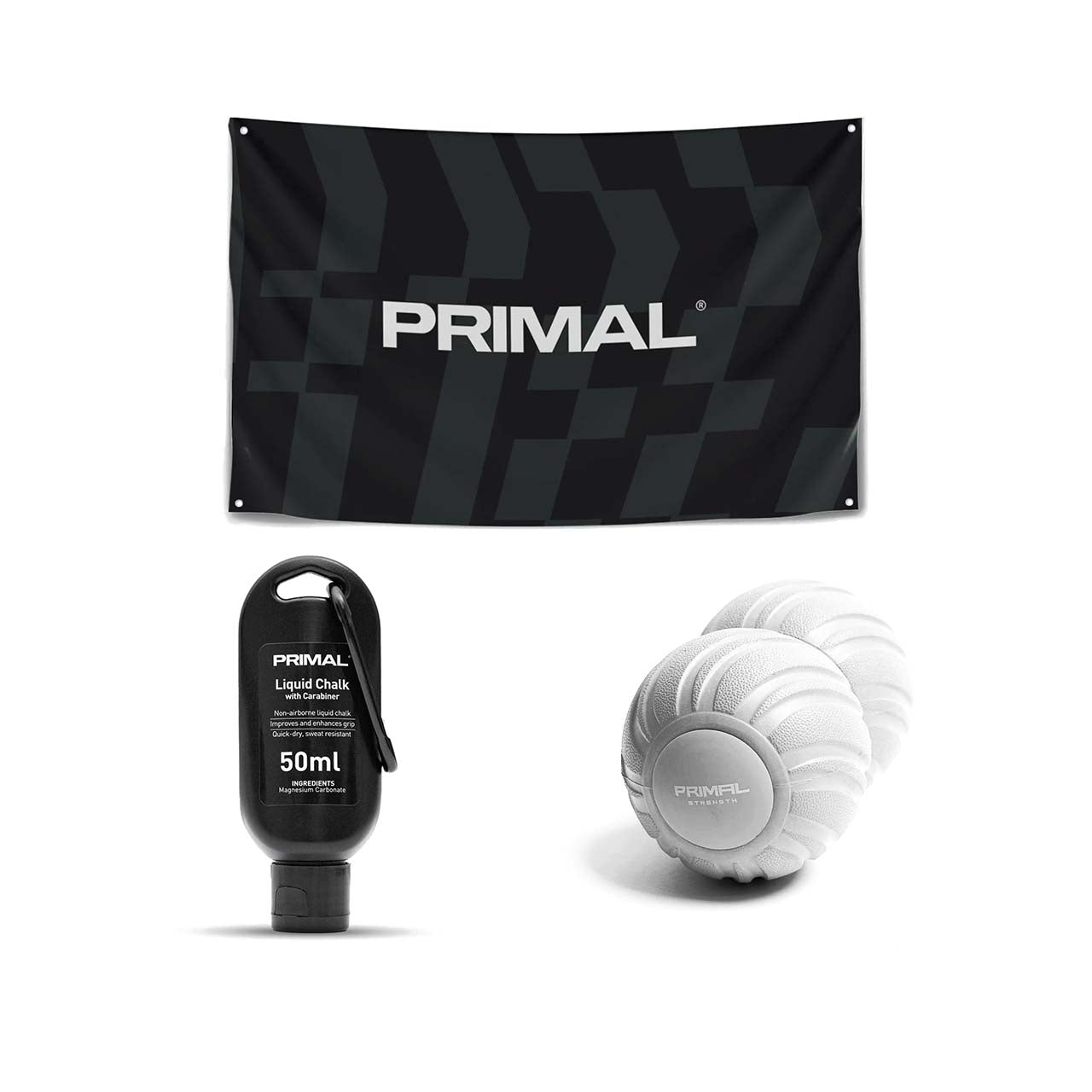Primal Chalk, Flag & Recovery Massage Ball Bundle
