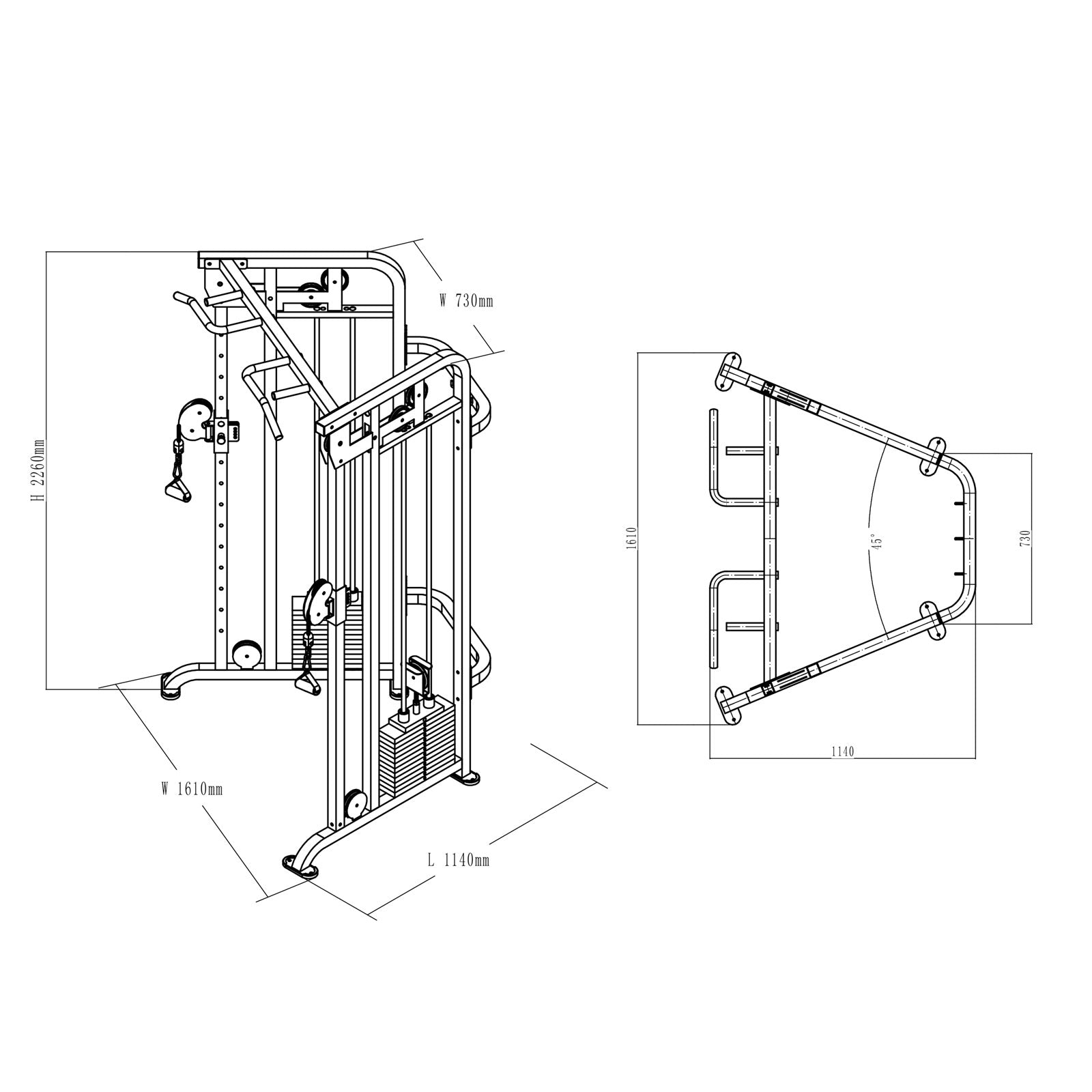 Primal strength outlet dual adjustable pulley