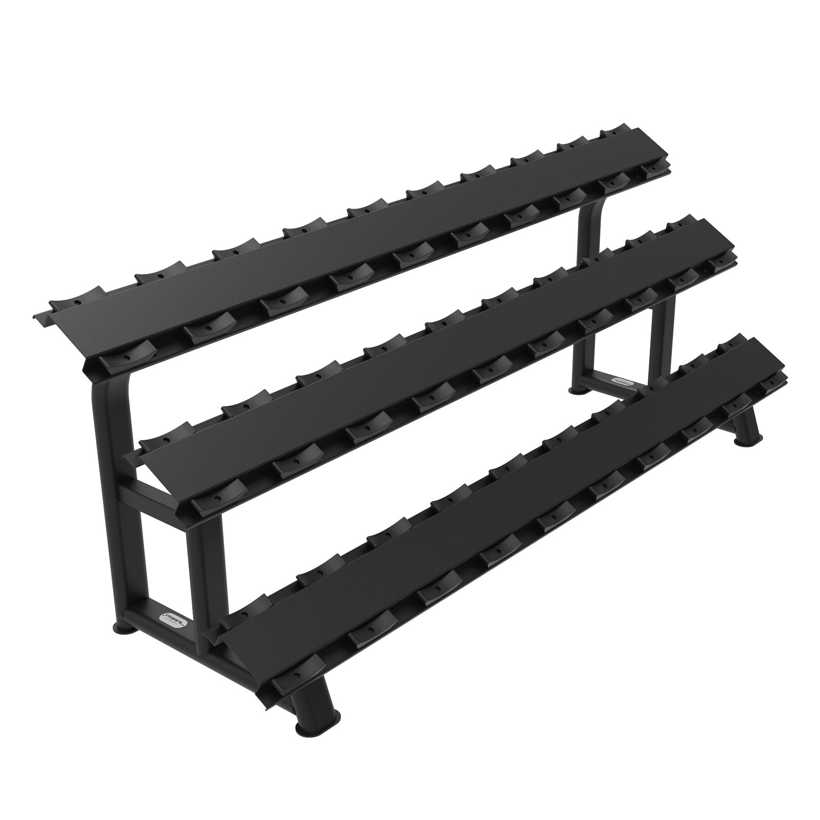 empty black 3 tier dumbbell rack