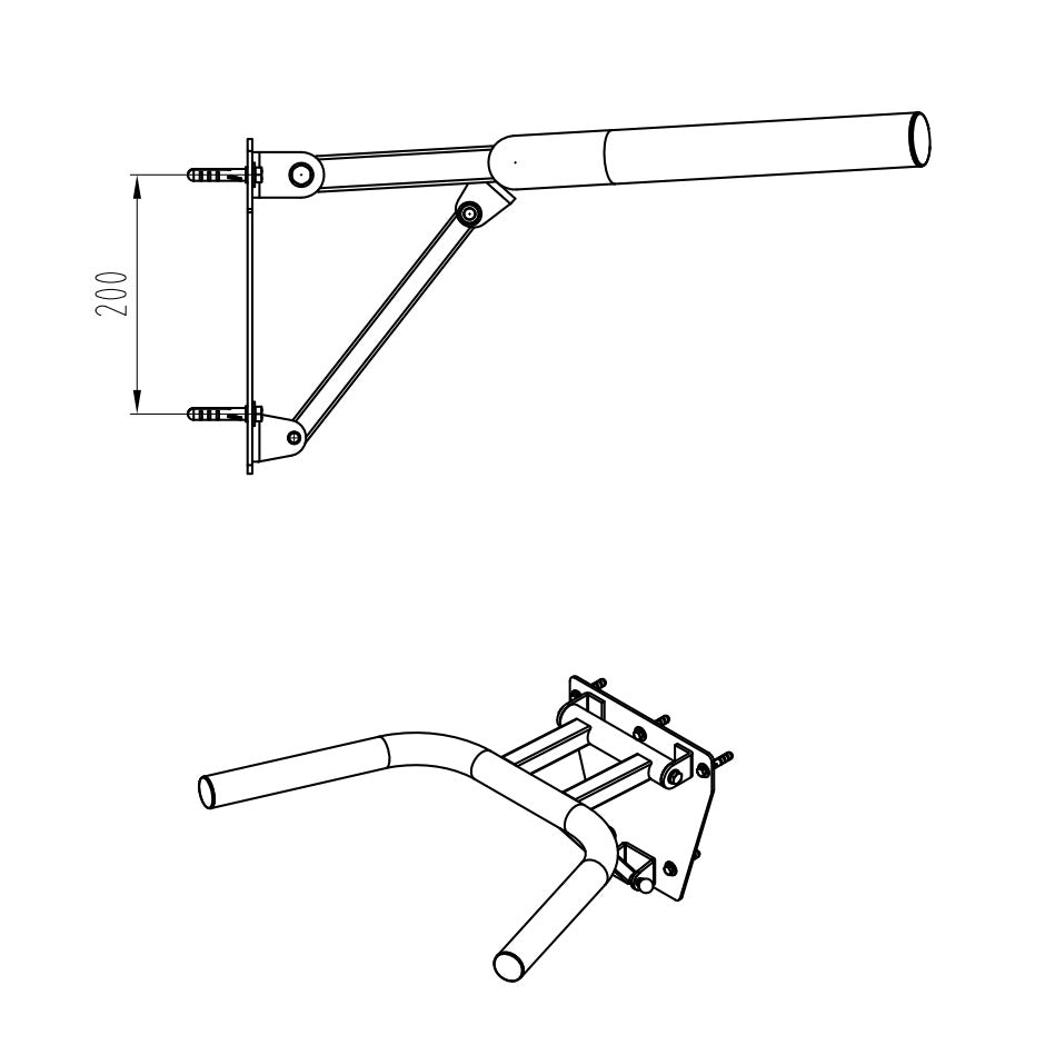 Home Series Wall Mounted Dip Handle Primal Strength